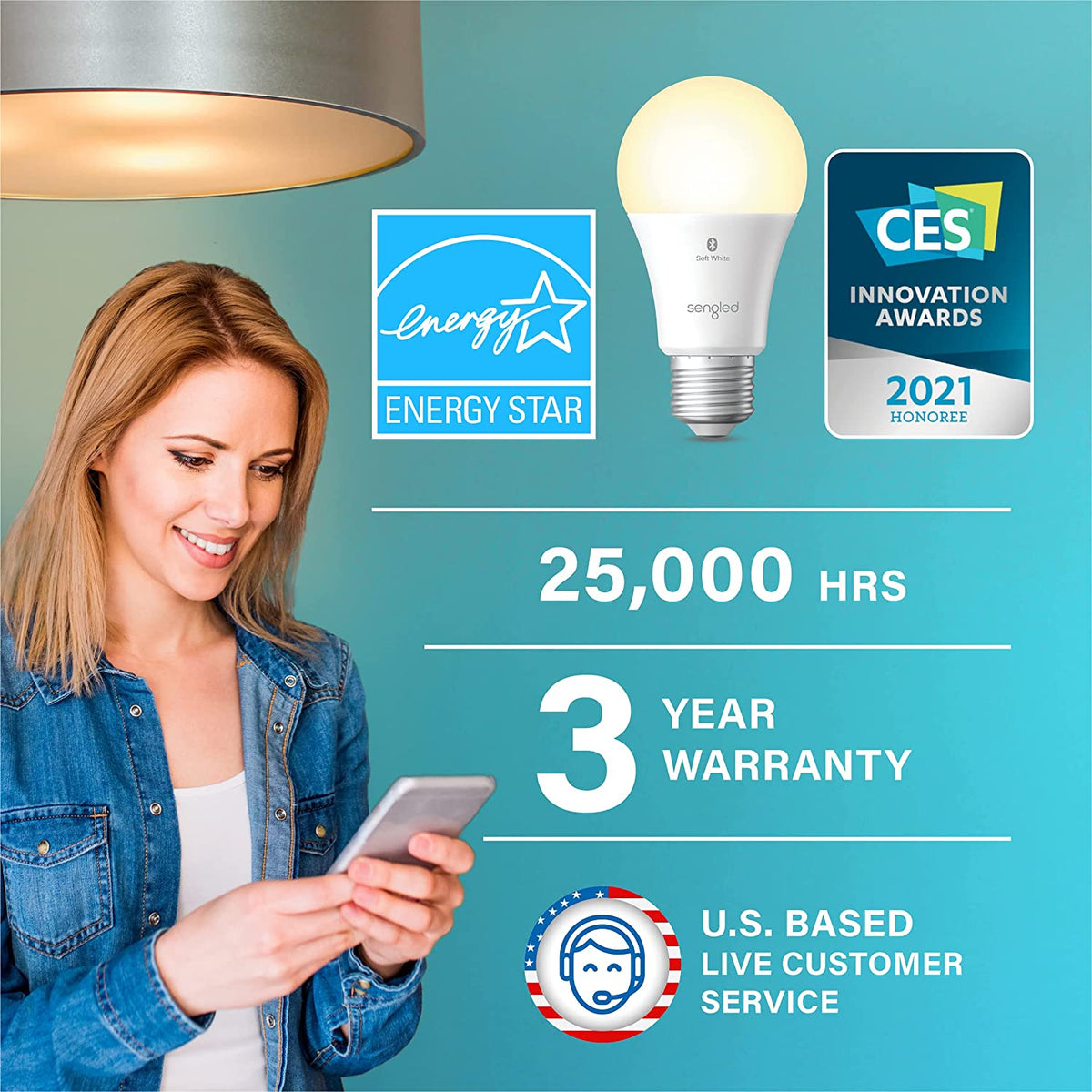 LED Smart Light Bulb, Alexa Compatible - Dynamic Power Supply - Smart Light Bulb