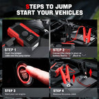 Portable 12V Car Jump Starter, Battery Charger, Air Pump (LED Display) - Dynamic Power Supply - Automotive