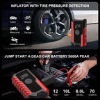 Portable 12V Car Jump Starter, Battery Charger, Air Pump (LED Display) - Dynamic Power Supply - Automotive