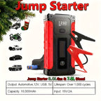 Portable 12V Car Jump Starter, Battery Charger, Air Pump (LED Display) - Dynamic Power Supply - Automotive