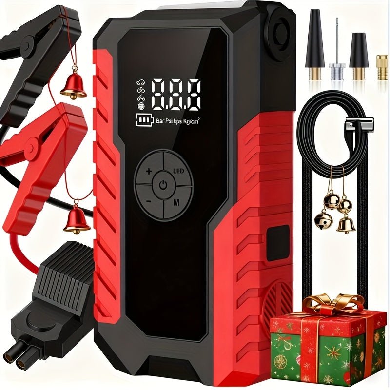 Portable 12V Car Jump Starter, Battery Charger, Air Pump (LED Display) - Dynamic Power Supply - Automotive