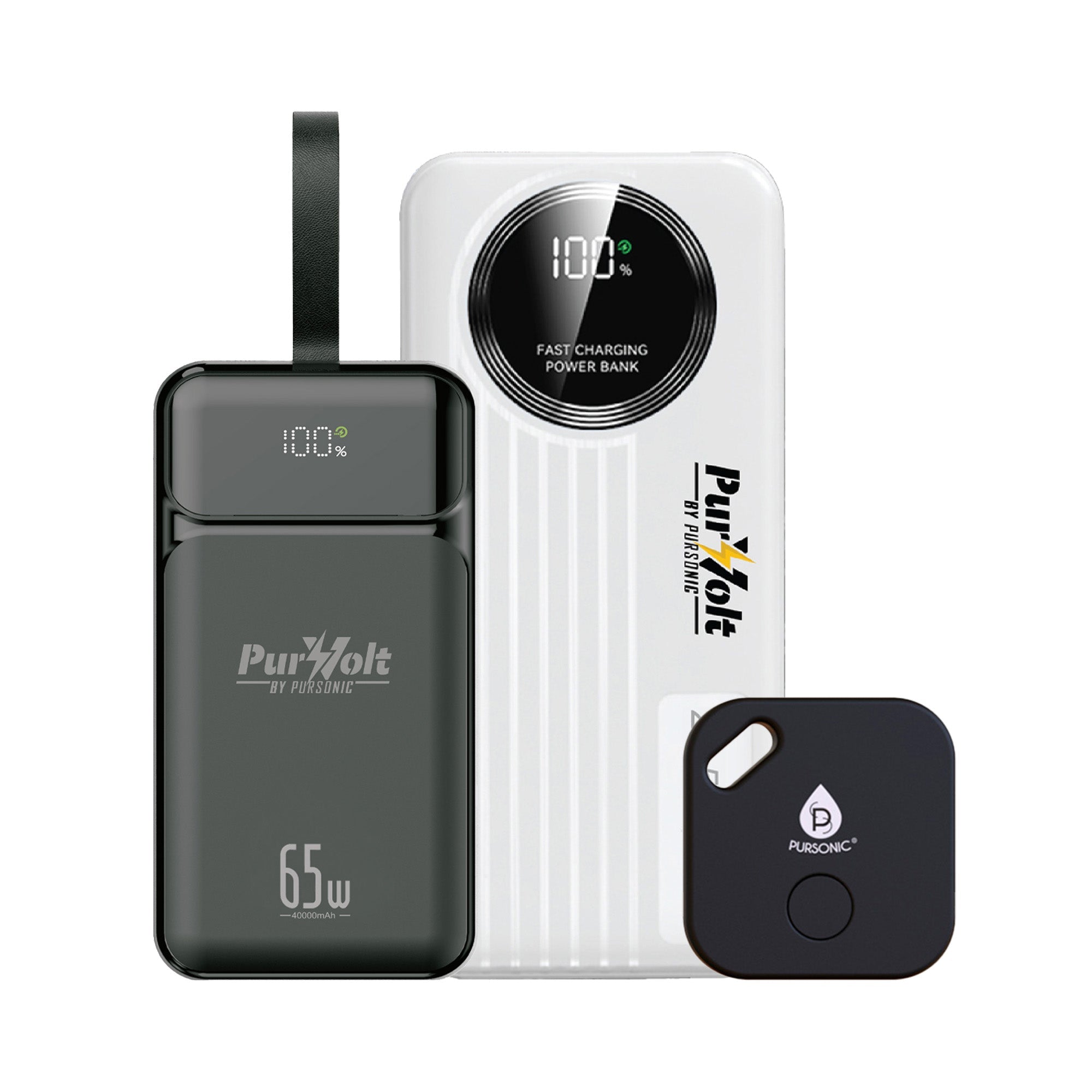 Power & Protection Bundle: 40,000mAh Power Bank, LED Fast Charger & Smart Tracker - Dynamic Power Supply - BATTERY
