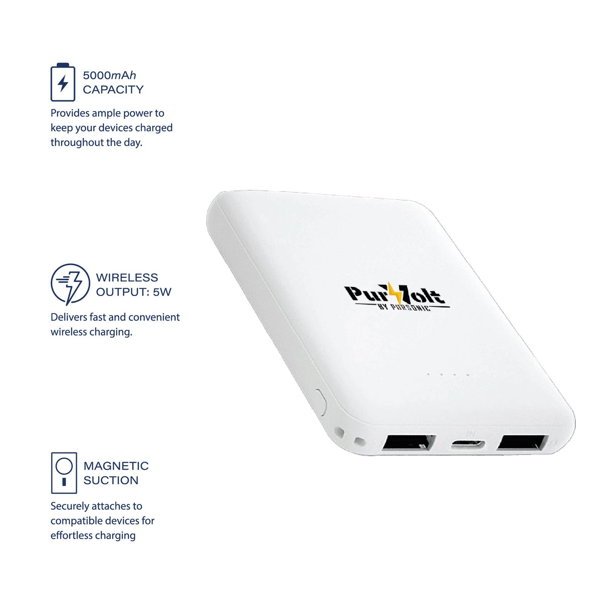 Ultra-Compact 5000mAh Wireless Power Bank