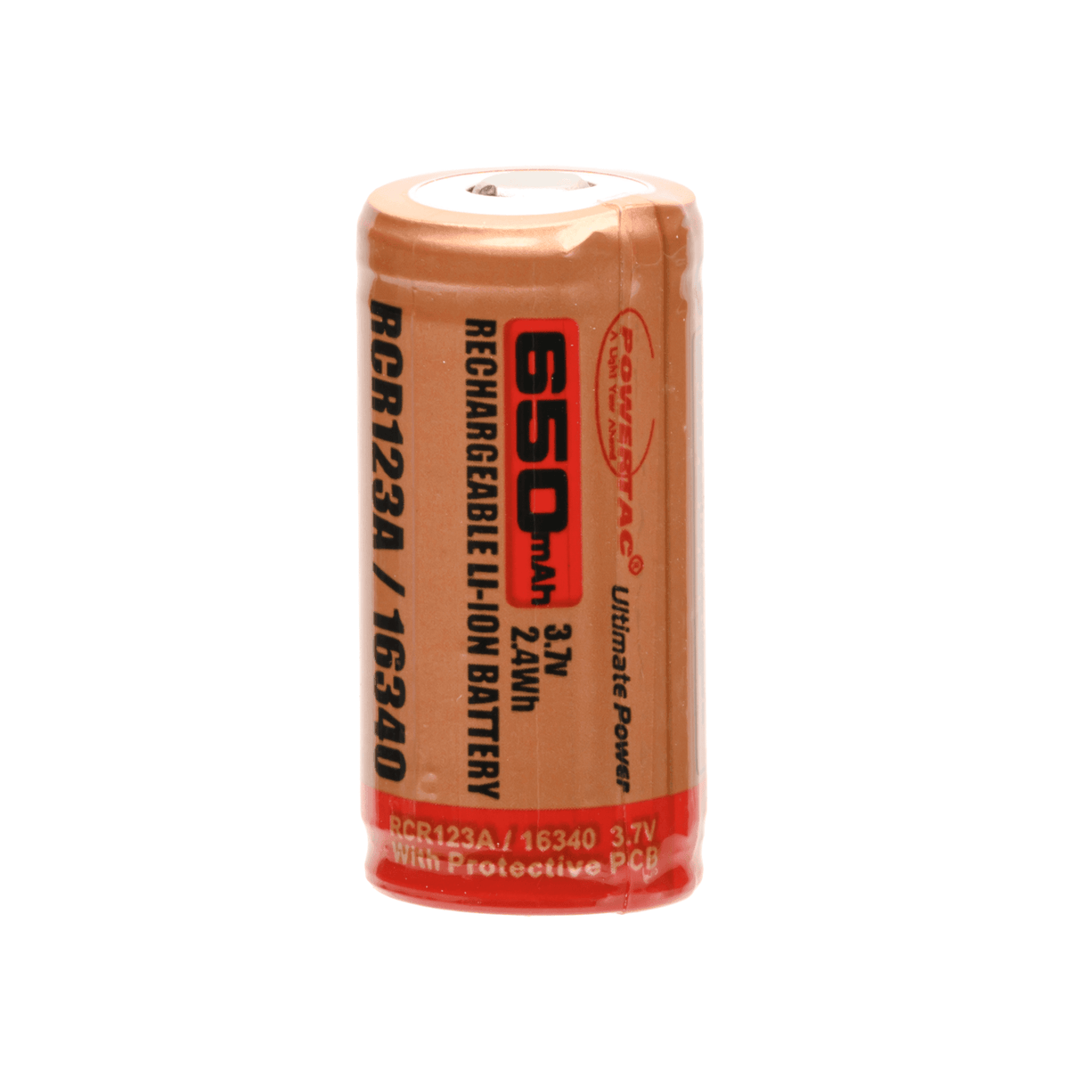 RCR123A / 16340 3.7V 2.4Wh Rechargeable Lithium-Ion Battery - Dynamic Power Supply - Battery