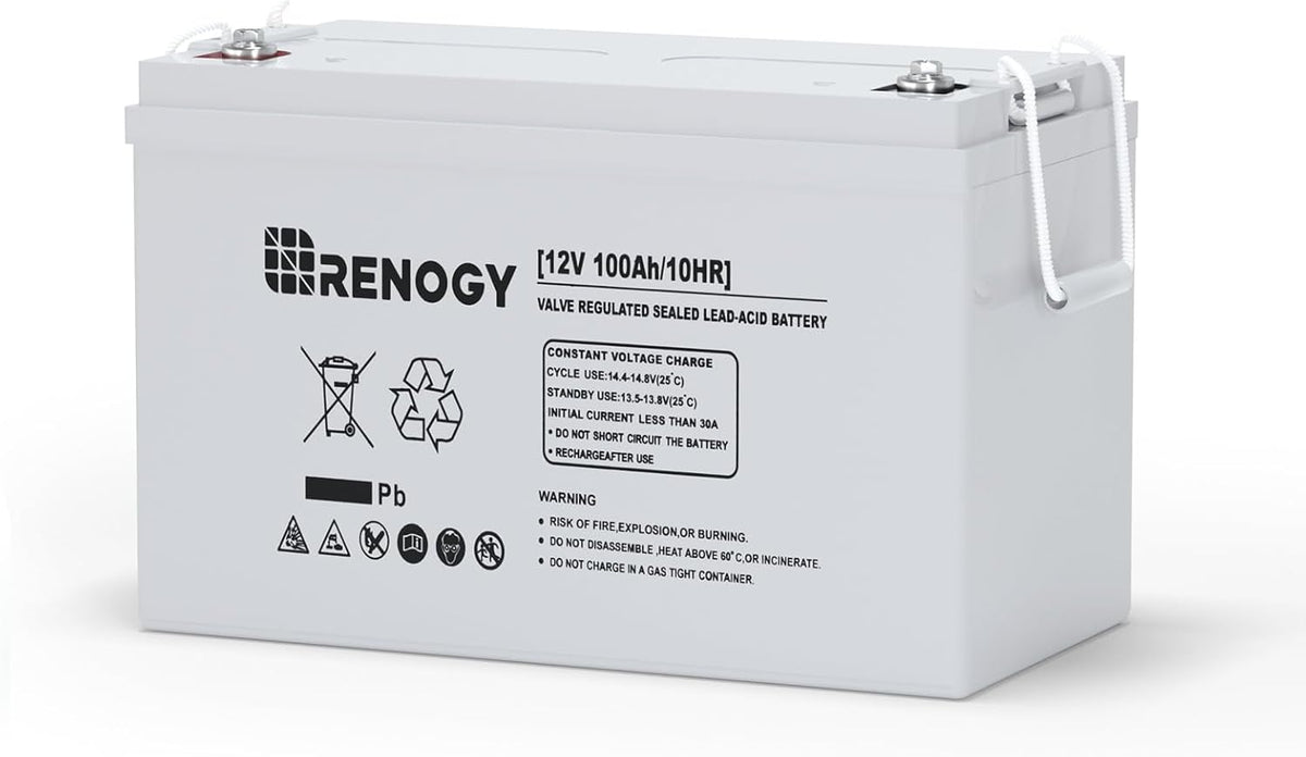 Renogy 12V 100Ah Deep Cycle AGM Battery – Maintenance-Free Sealed Lead Acid Battery for RV, Marine, Solar & Off-Grid Power - Dynamic Power Supply - Deep Cycle Battery