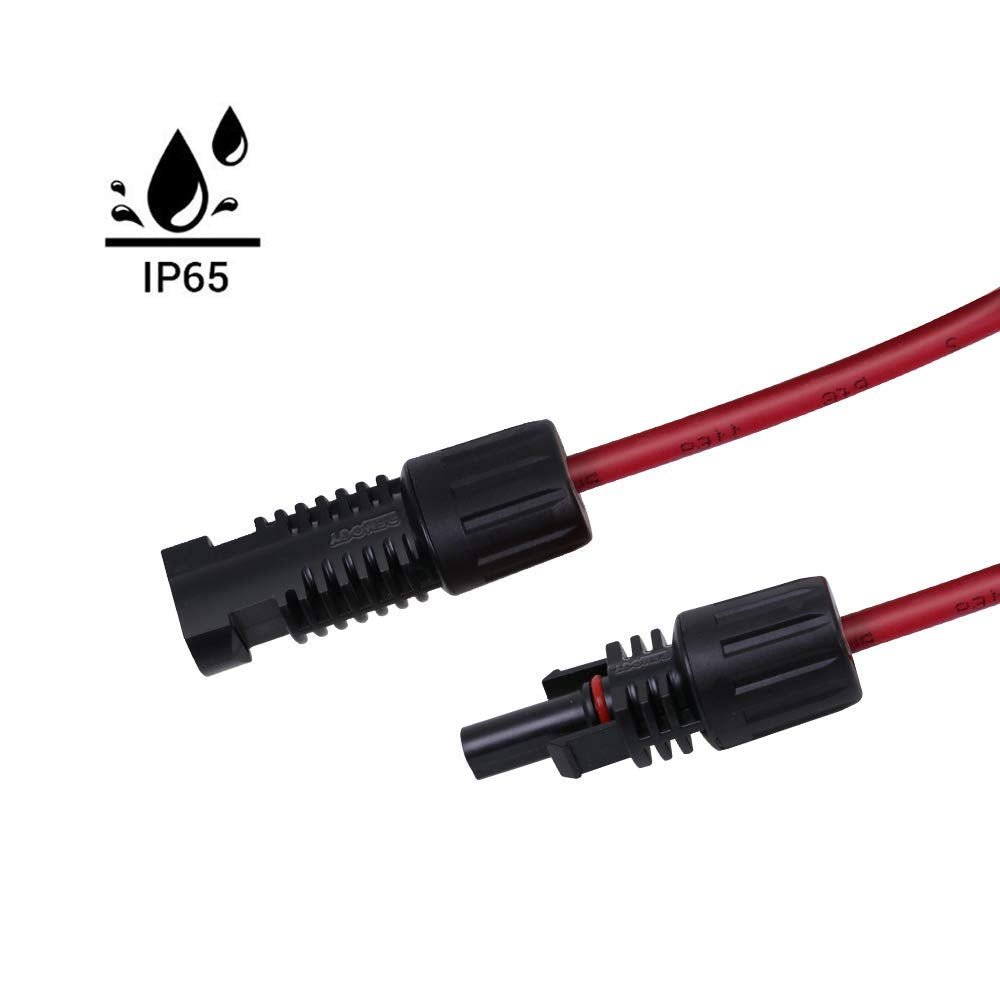 Renogy 20 ft 12 AWG Solar Panel Extension Cable Set – MC4 Male & Female Connectors, UV & Weather Resistant - Dynamic Power Supply - Solar panel cables
