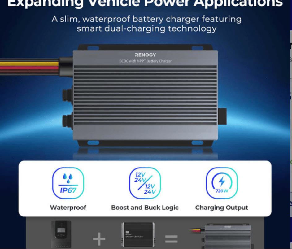 Renogy IP67 DC - DC with MPPT Battery Charger - Dynamic Power Supply - Battery Charger