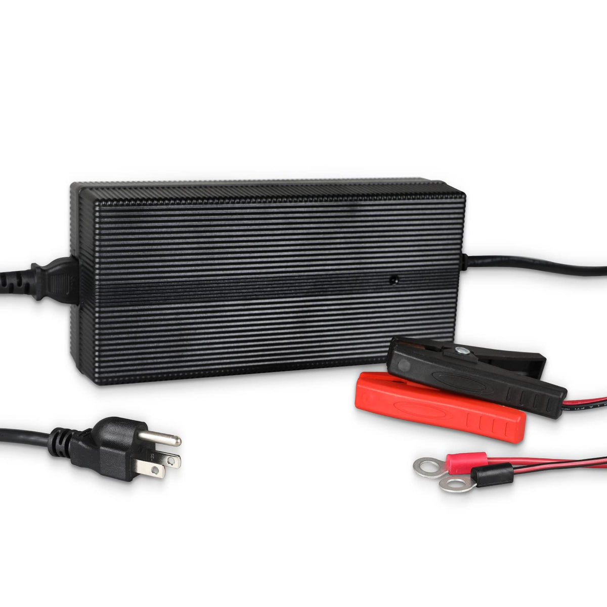 Renogy Smart LiFePO₄ Battery Charger – 12V 20A / 24V 10A AC-to-DC Portable Charger with Alligator Clips & Ring Terminals - Dynamic Power Supply - Battery Charger