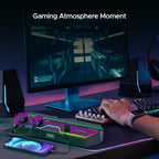 RGB Gaming Surge Protector Power Strip with 6 Outlets & USB Charging - Dynamic Power Supply - Gaming surge protector