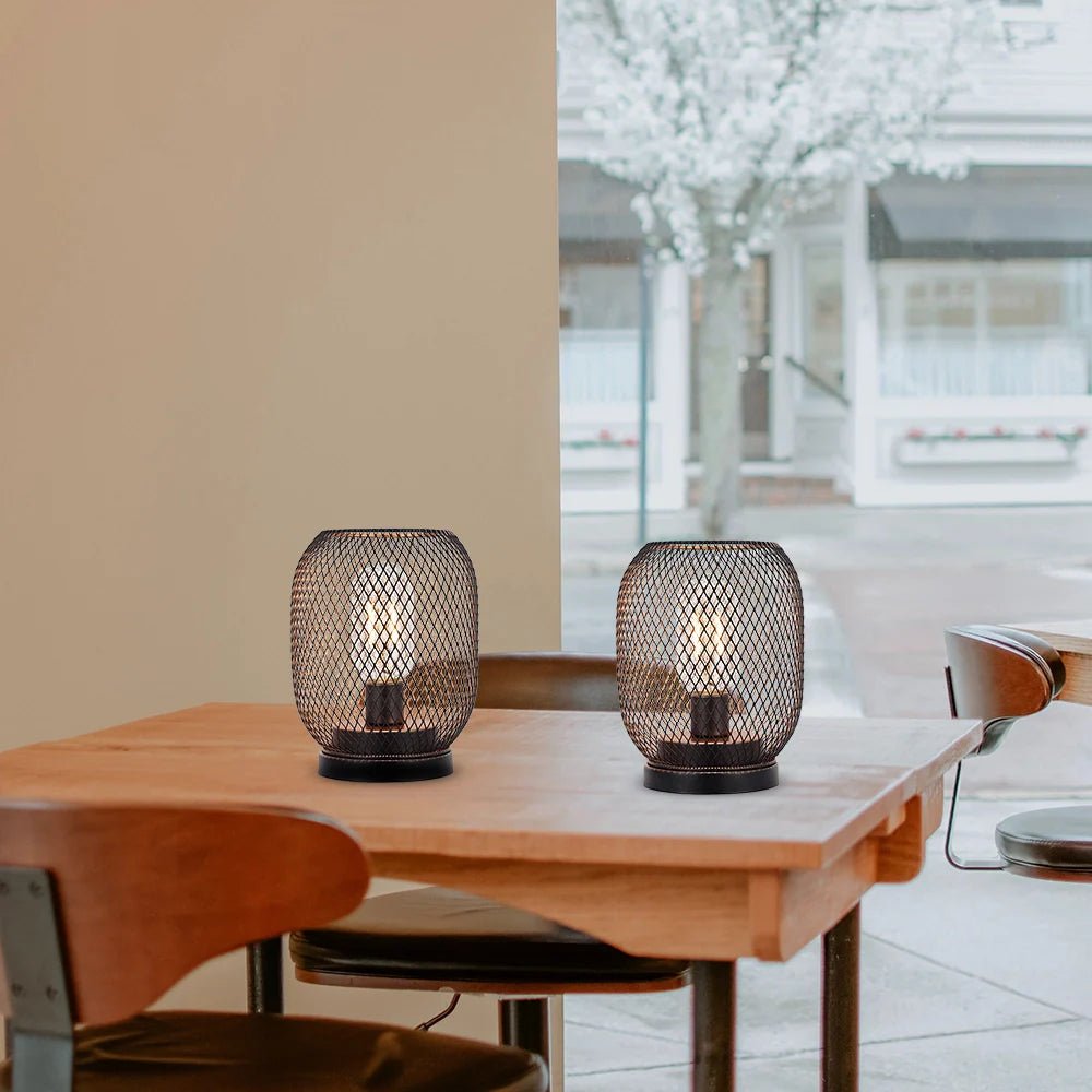 Set of 2 Tall Battery Powered Outdoor Table Lamp - Dynamic Power Supply - Battery operated lamps