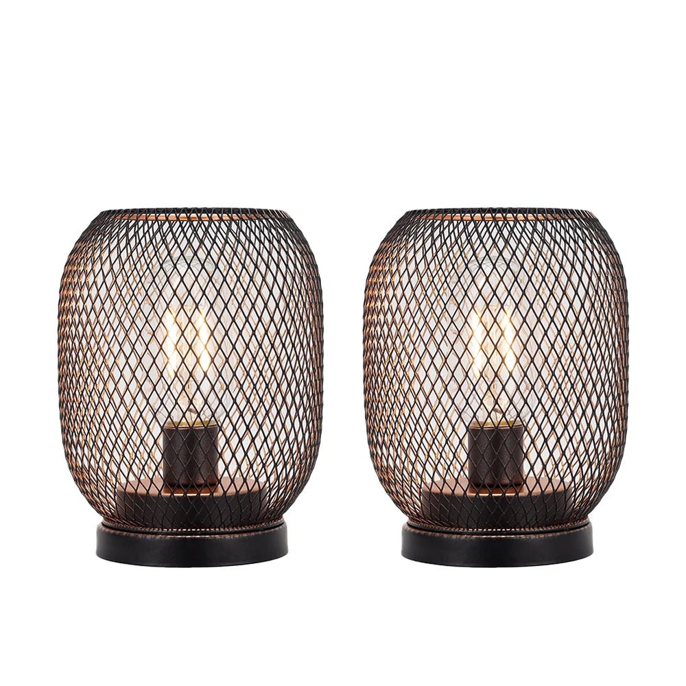 Set of 2 Tall Battery Powered Outdoor Table Lamp - Dynamic Power Supply - Battery operated lamps