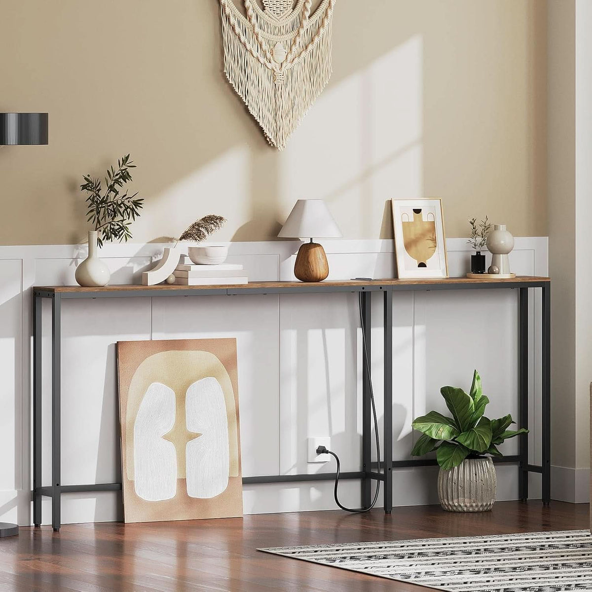 Seventy Inches Narrow Console Table With Charging Outlets - Dynamic Power Supply - Sofa Table