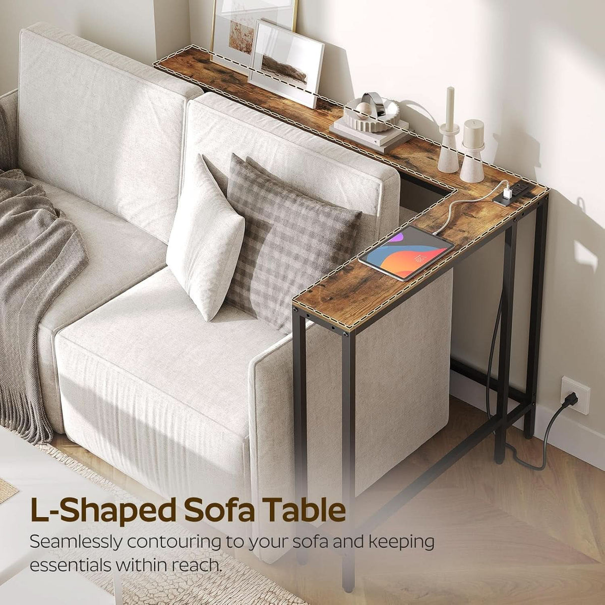 Seventy Inches Narrow Console Table With Charging Outlets - Dynamic Power Supply - Sofa Table