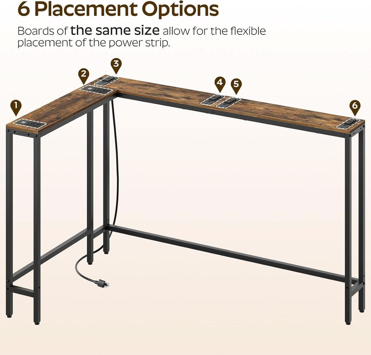 Seventy Inches Narrow Console Table With Charging Outlets - Dynamic Power Supply - Sofa Table