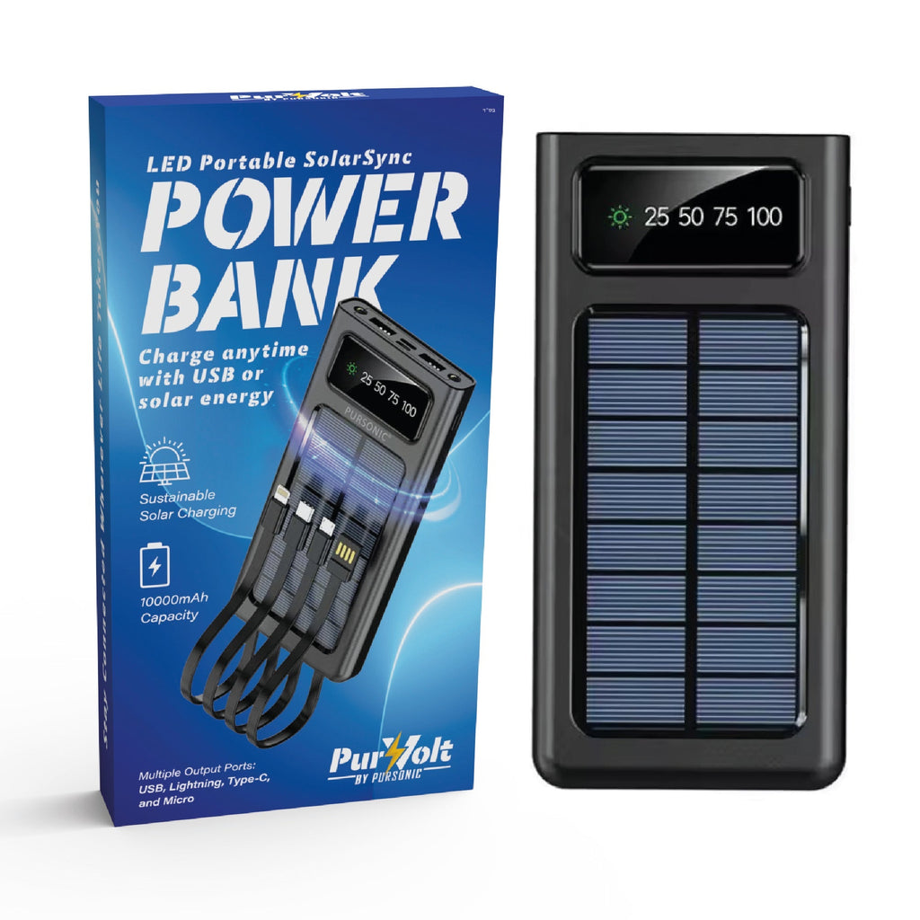 SolarSync 10000mAh Solar Power Bank with LED Flashlight - Dynamic Power Supply - Computers | Electronics > Electronics | Phones & tablets > Power bank
