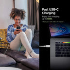 Spigen DuraSync 60W USB C to USB C High Speed Fast Charging Cable 4.9FT 2 Pack - Dynamic Power Supply - n/a