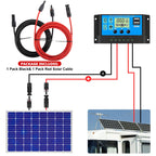 Vansdon 10 AWG Solar Panel Extension Cable Set – MC4 Male & Female Connectors, IP67 Waterproof, UV Resistant, Tinned Copper PV Cable - Dynamic Power Supply - Solar panel cables